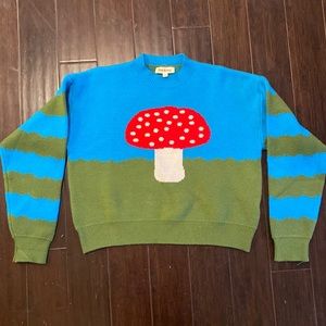 Pink Ripple Soft cotton mushroom sweater
